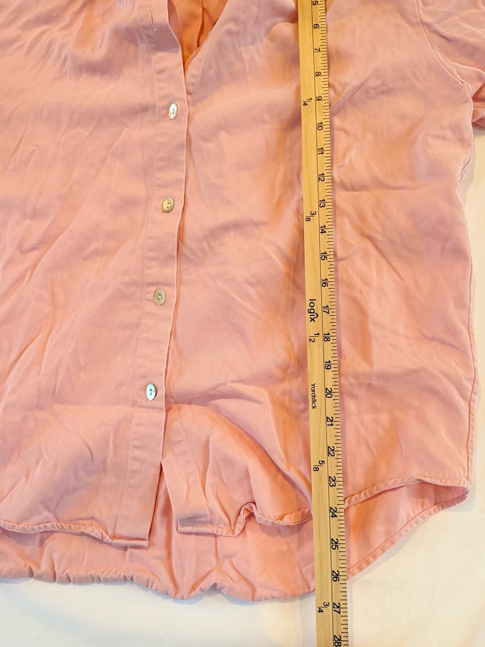 Soft Surroundings 100% Tencel Button Down Shirt Womens L Dusty Pink Coastal - Picture 3 of 6